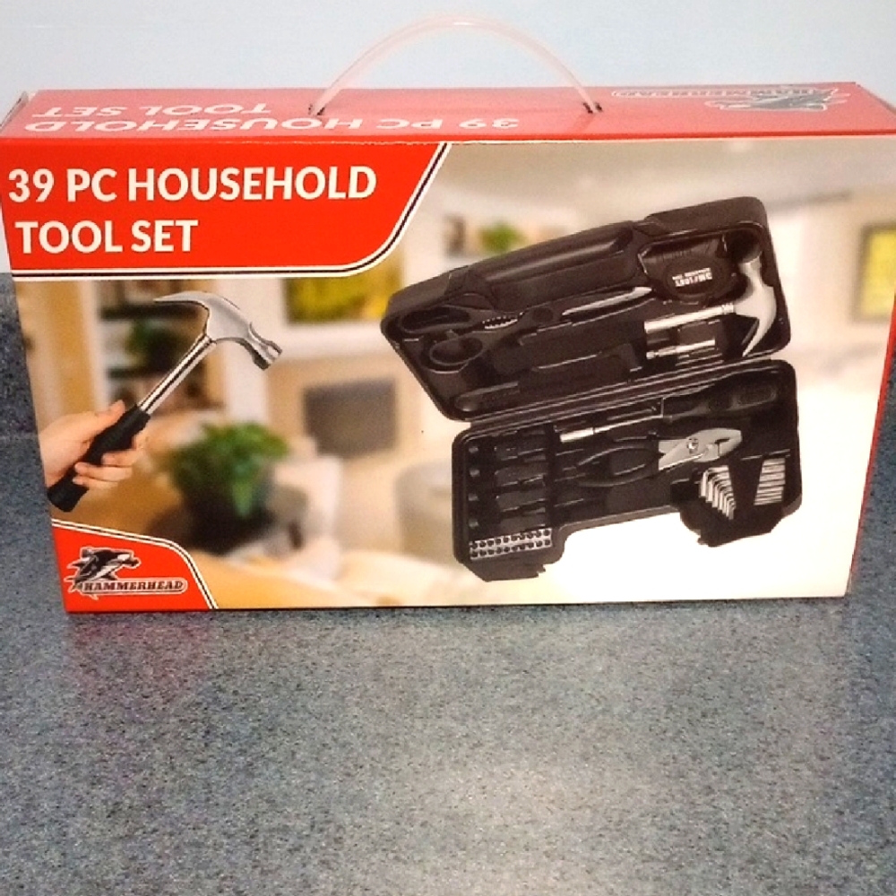 39-Piece Black Household Tool Set